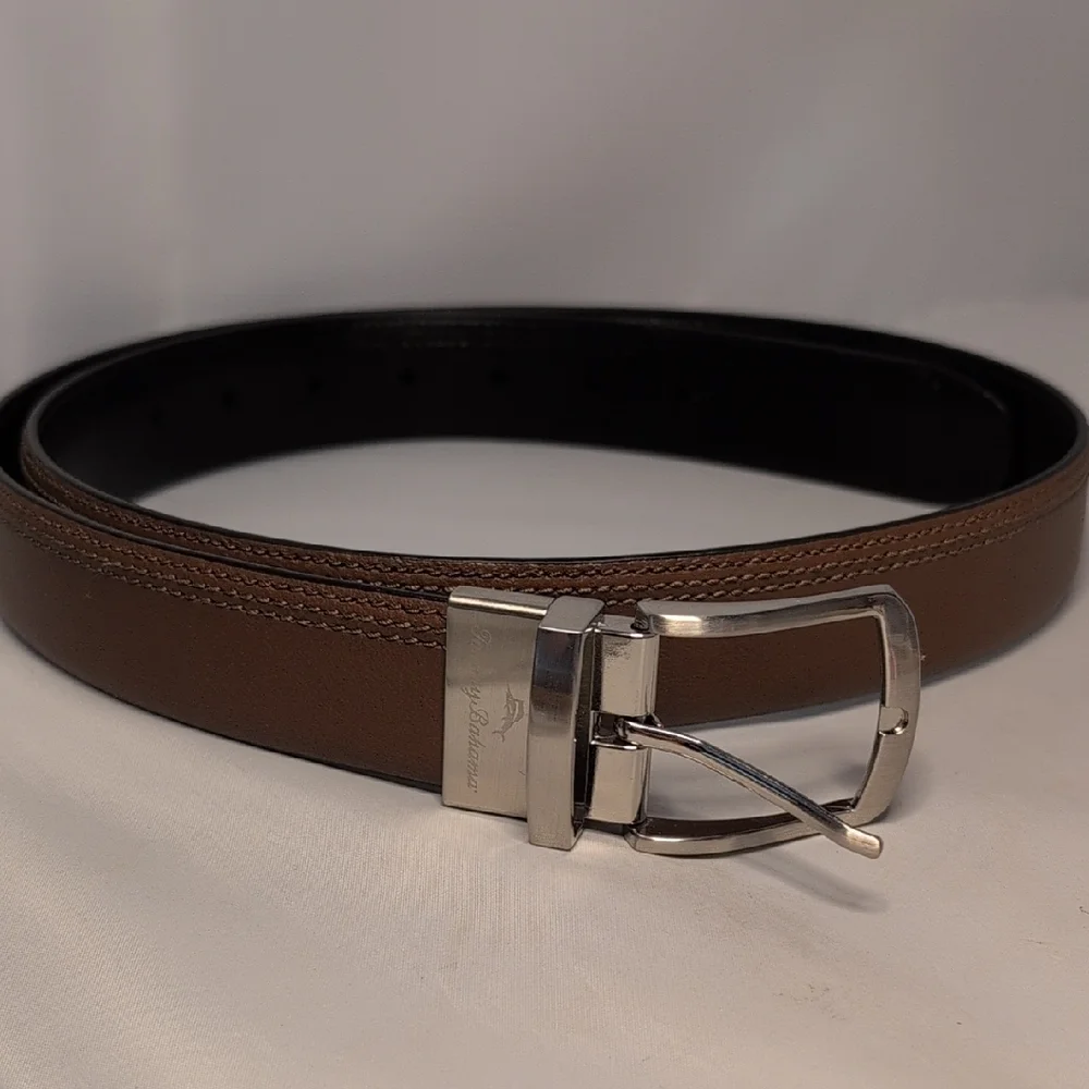 Tommy Bahama Brown/Black Reversible Leather Belt Large 38-40